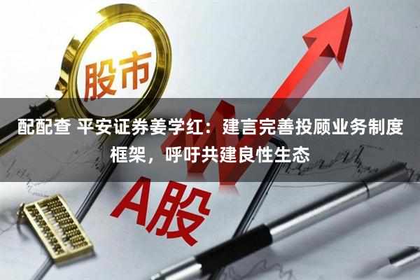 配配查 平安证券姜学红：建言完善投顾业务制度框架，呼吁共建良性生态