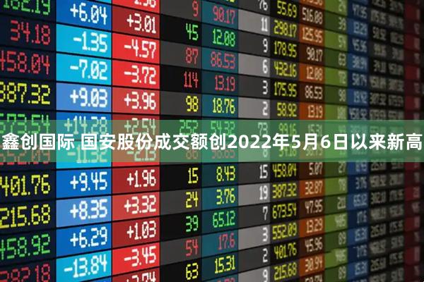 鑫创国际 国安股份成交额创2022年5月6日以来新高